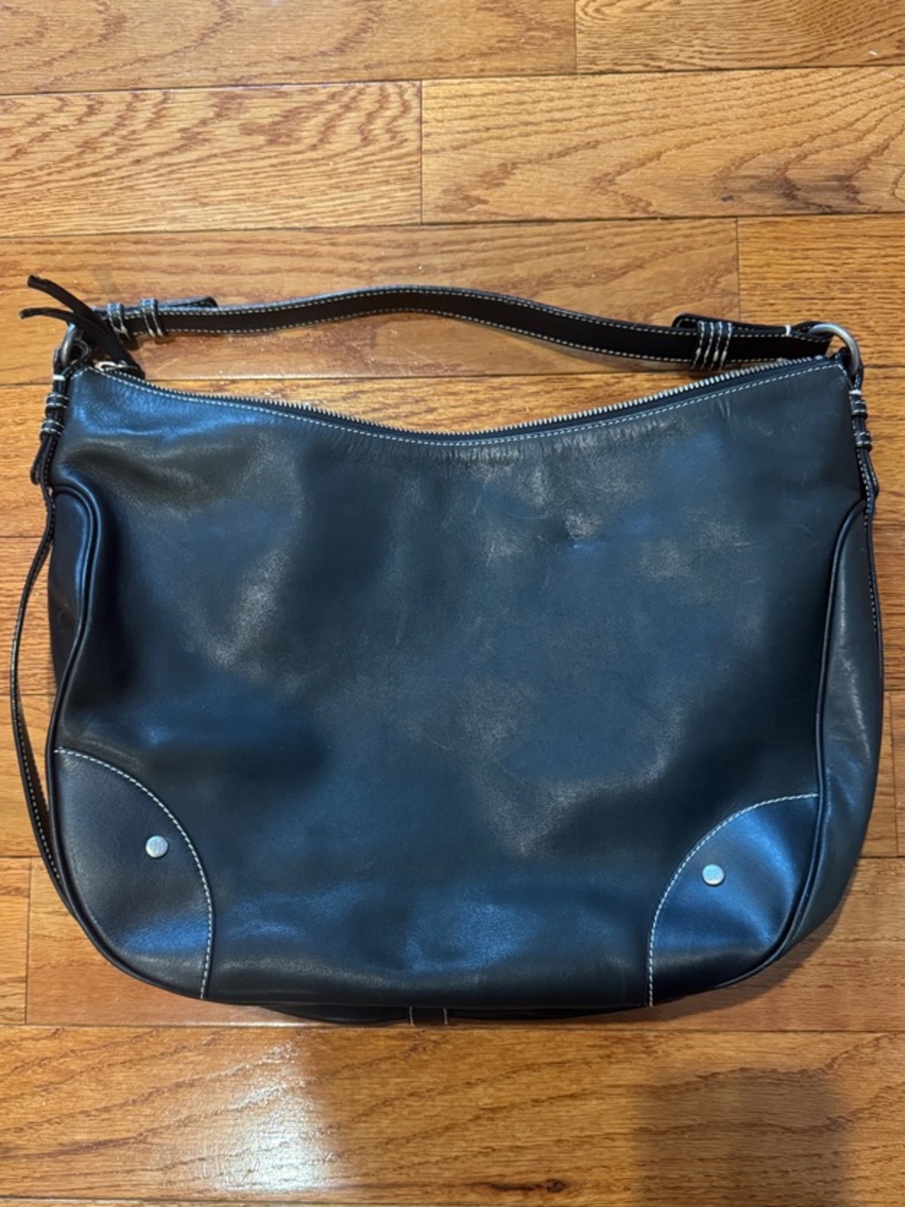 LAUREN Ralph Lauren Black Leather Hobo Shoulder Bag - Picture 2 of 13